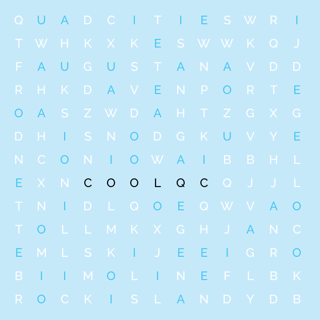 Find the words Cool QC game
